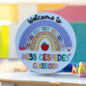 Rainbow Teacher Decor, Personalized Teachers Door Decoration, Classroom Decor.