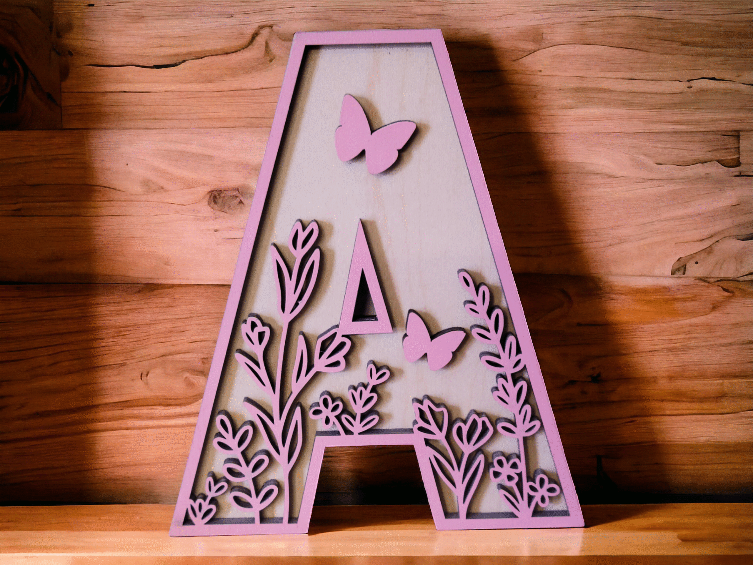 3D Wild Flower Wood Letters: Custom Nursery Name Sign - Image 2